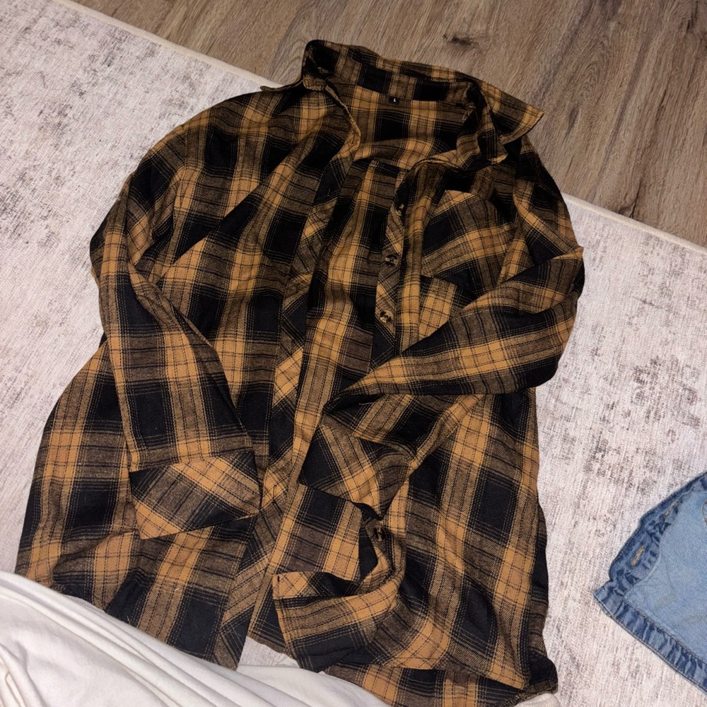copper and black flannel